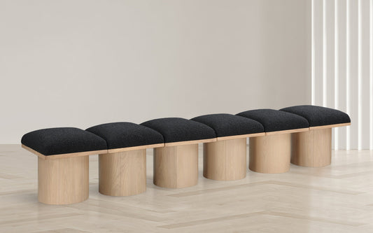 Pavilion Bench: Luxurious Boucle Fabric Seating with Art Deco Design for Stylish Home Decor