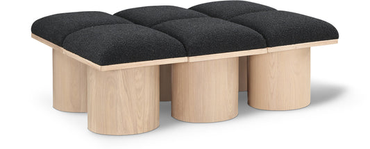 Pavilion Bench - Luxurious Boucle Fabric Seating with Art Deco Flair for Entryway or Bedroom Style
