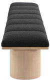 Pavilion Bench: Luxurious Channel-Tufted Seat with Oak Veneer, Perfect for Entryway or Bedroom Style