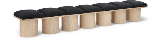 Pavilion Bench: Elegant Boucle Fabric Seating with Art Deco Design for Stylish Entryways and Bedrooms