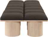 Pavilion Bench: Luxurious Boucle Fabric Seating with Art Deco Design for Entryway and Bedroom Decor