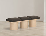 Pavilion Bench: Luxurious Channel-Tufted Seating with Art Deco Design for Entryway or Bedroom Style