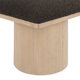Pavilion Bench: Luxurious Channel-Tufted Seat with Oak Veneer, Perfect for Entryway or Bedroom Style