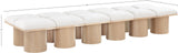 Pavilion Bench: Luxurious Boucle Fabric Seating with Art Deco Design for Entryway and Bedroom Decor