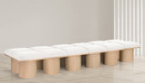 Pavilion Bench: Luxurious Boucle Fabric Seating with Art Deco Design for Entryway and Bedroom Decor