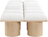 Pavilion Bench: Luxurious Boucle Fabric Seating with Art Deco Design for Entryway and Bedroom Decor