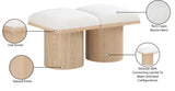 Pavilion Bench: Luxurious Channel-Tufted Seat in Elegant Oak Veneer, Art Deco Design for Stylish Spaces