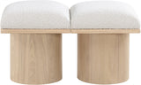 Pavilion Bench: Luxurious Channel-Tufted Seat in Elegant Oak Veneer, Art Deco Design for Stylish Spaces