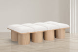 Pavilion Bench - Luxurious Boucle Fabric Seating with Art Deco Design for Stylish Home Decor
