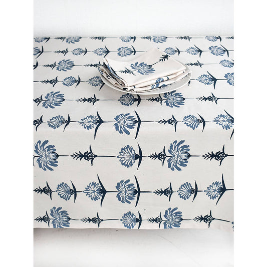 Tropical Garden 59" X 78" Tablecloth - Indigo and Sky