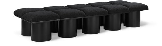 Pavilion Elegant Boucle Fabric Bench - Art Deco Design with Luxurious Cushion for Stylish Seating