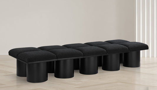 Pavilion Elegant Boucle Fabric Bench - Art Deco Design with Luxurious Cushion for Stylish Seating