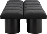 Pavilion Elegant Boucle Fabric Bench - Art Deco Design with Luxurious Cushion for Stylish Seating