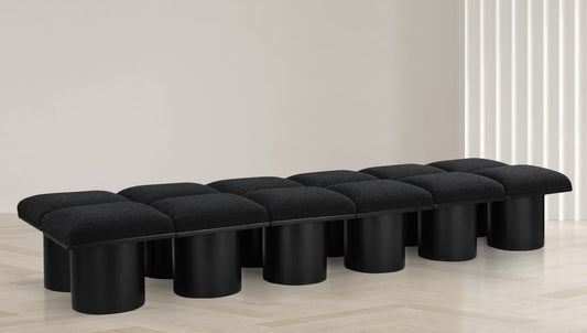 Pavilion Stylish Boucle Fabric Bench – Art Deco Design with Luxurious Cushion for Modern Spaces