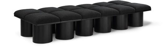 Pavilion Stylish Boucle Fabric Bench - Art Deco Design, Luxurious Cushioning & Versatile Seating Solution