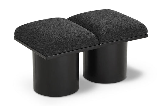 Pavilion Elegant Boucle Fabric Bench with Art Deco Style, Luxurious Cushion, and Versatile Design