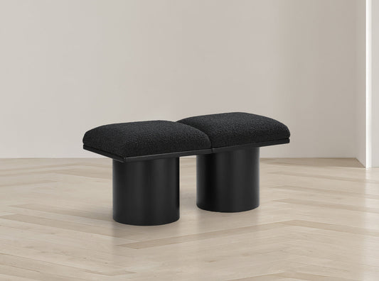 Pavilion Elegant Boucle Fabric Bench with Art Deco Style, Luxurious Cushion, and Versatile Design