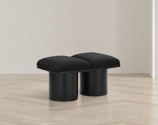 Pavilion Stylish Boucle Fabric Bench with Luxurious Cushion and Art Deco Design for Any Space