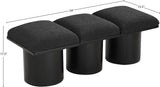 Pavilion Exquisite Black Boucle Fabric Bench - Art Deco Style with Luxurious Comfort & Versatile Design