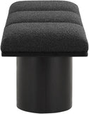 Pavilion Exquisite Black Boucle Fabric Bench - Art Deco Style with Luxurious Comfort & Versatile Design