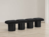 Pavilion Stylish Boucle Fabric Bench with Luxurious Cushion and Art Deco Design for Any Space
