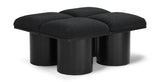 Pavilion Black Boucle Fabric Bench - Elegant Seating with Art Deco Flair for Any Stylish Space