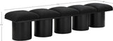 Pavilion Black Boucle Fabric Bench - Luxurious Art Deco Seating for Entryway or Bedroom Style