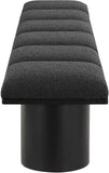 Pavilion Black Boucle Fabric Bench - Stylish Art Deco Seating for Entryway or Bedroom Decor