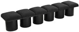 Pavilion Black Boucle Fabric Bench - Stylish Art Deco Seating for Entryway or Bedroom Decor
