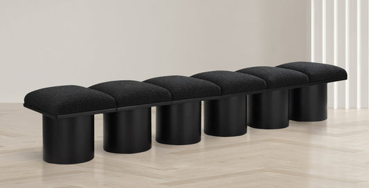 Pavilion Exquisite Boucle Fabric Bench with Art Deco Design - Stylish Seating for Any Space