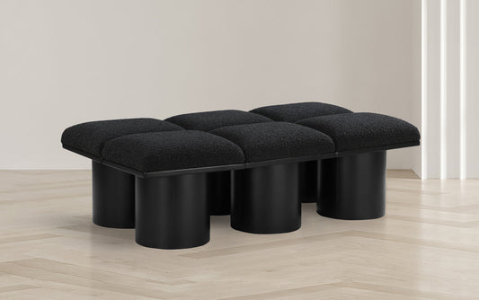 Pavilion Elegant Boucle Fabric Bench - Luxurious Art Deco Design with Plush Cushion for Any Space