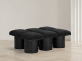 Pavilion Stylish Boucle Fabric Bench with Art Deco Design, Luxurious Cushion, and Versatile Seating