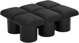 Pavilion Stylish Boucle Fabric Bench with Art Deco Design, Luxurious Cushion, and Versatile Seating