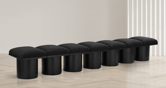 Pavilion Stylish Boucle Fabric Bench - Luxurious Art Deco Design with Plush Cushion Seating