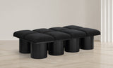 Pavilion Stylish Boucle Fabric Bench - Luxurious Seating with Art Deco Design for Any Room Decor