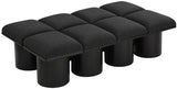 Pavilion Stylish Boucle Fabric Bench - Luxurious Seating with Art Deco Design for Any Room Decor