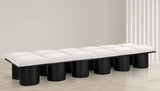 Pavilion Stylish Boucle Fabric Bench – Art Deco Design with Luxurious Cushion for Modern Spaces