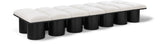 Pavilion Black Boucle Fabric Bench - Luxurious Seating with Art Deco Elegance for Any Space