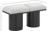 Pavilion Elegant Boucle Fabric Bench with Art Deco Style, Luxurious Cushion, and Versatile Design