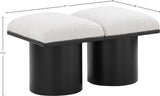 Pavilion Stylish Boucle Fabric Bench with Luxurious Cushion and Art Deco Design for Any Space