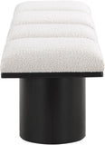 Pavilion Stylish Boucle Fabric Bench with Luxurious Cushion and Art Deco Design for Any Space