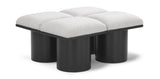 Pavilion Black Boucle Fabric Bench - Elegant Seating with Art Deco Flair for Any Stylish Space