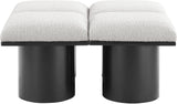 Pavilion Black Boucle Fabric Bench - Elegant Seating with Art Deco Flair for Any Stylish Space