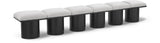 Pavilion Black Boucle Fabric Bench - Stylish Art Deco Seating for Entryway or Bedroom Decor