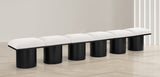 Pavilion Black Boucle Fabric Bench - Stylish Art Deco Seating for Entryway or Bedroom Decor