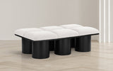 Pavilion Elegant Boucle Fabric Bench - Luxurious Art Deco Design with Plush Cushion for Any Space