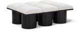 Pavilion Stylish Boucle Fabric Bench with Art Deco Design, Luxurious Cushion, and Versatile Seating