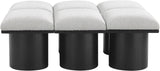 Pavilion Stylish Boucle Fabric Bench with Art Deco Design, Luxurious Cushion, and Versatile Seating