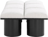 Pavilion Stylish Boucle Fabric Bench with Art Deco Design, Luxurious Cushion, and Versatile Seating