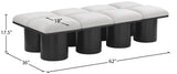 Pavilion Elegant Boucle Fabric Bench - Stylish Art Deco Seating for Entryway, Bedroom & Beyond